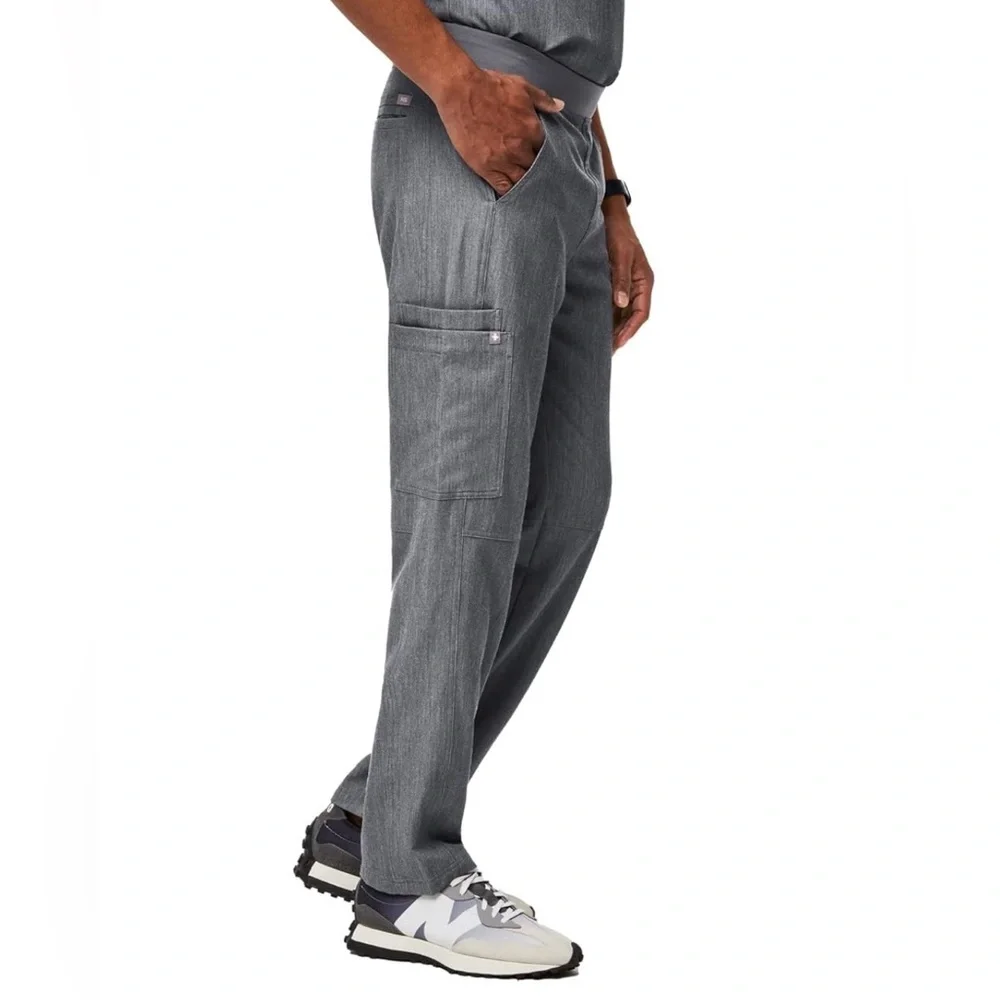 Figs Axim Cargo Men’s Heathered Gray Scrub Pants Size M Medium